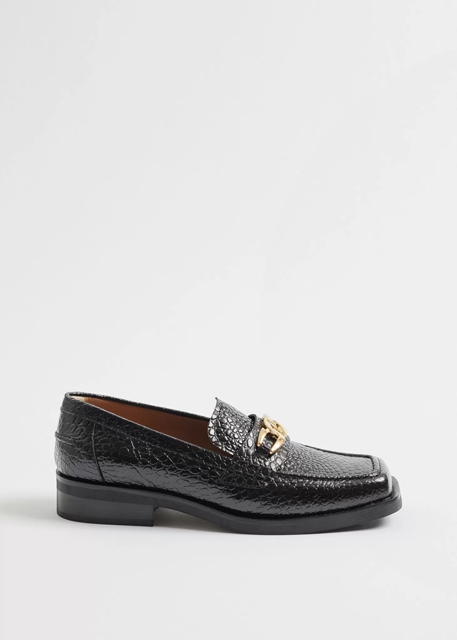 Kvinnor & Other Stories Flats | Laderloafers Med Fyrkantig Ta