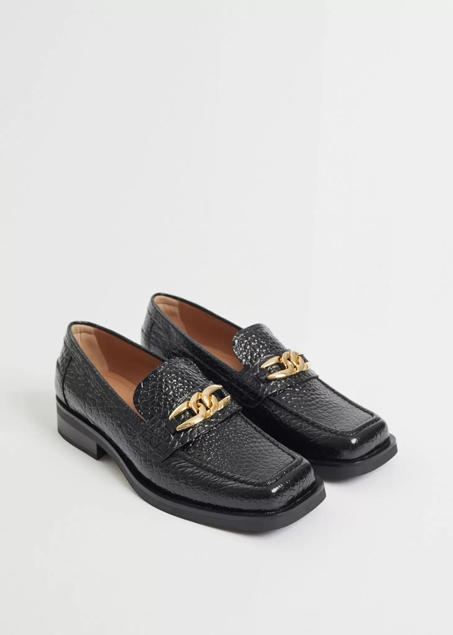 Kvinnor & Other Stories Flats | Laderloafers Med Fyrkantig Ta